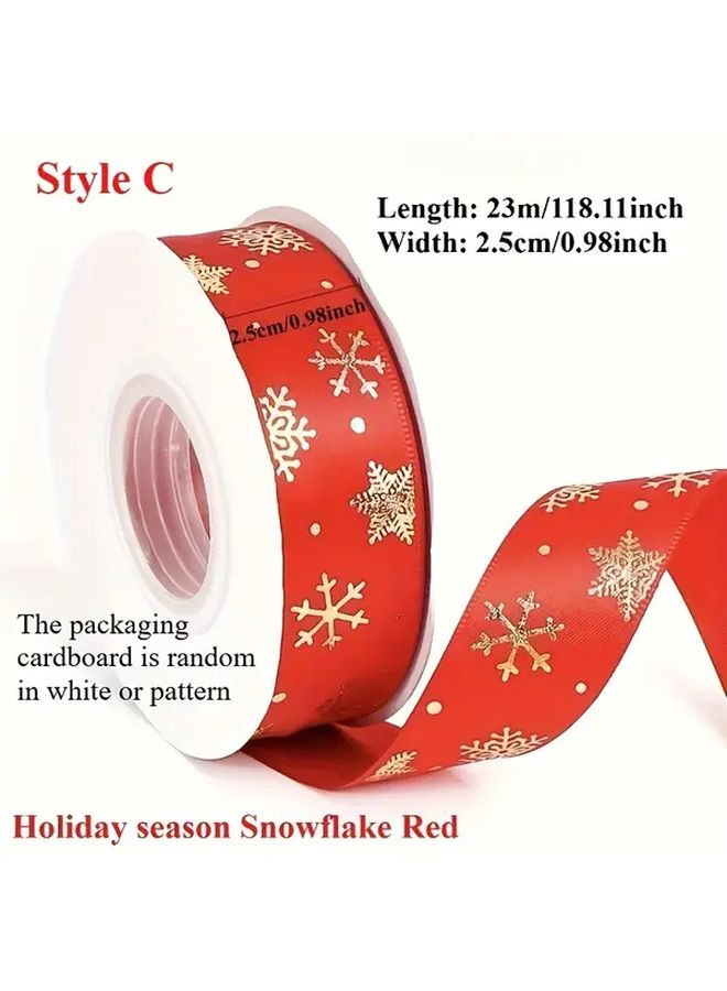 Extra Long Christmas Ribbon 7 2m Roll Red Green Golden Brown For Gift Wrapping - Image 5